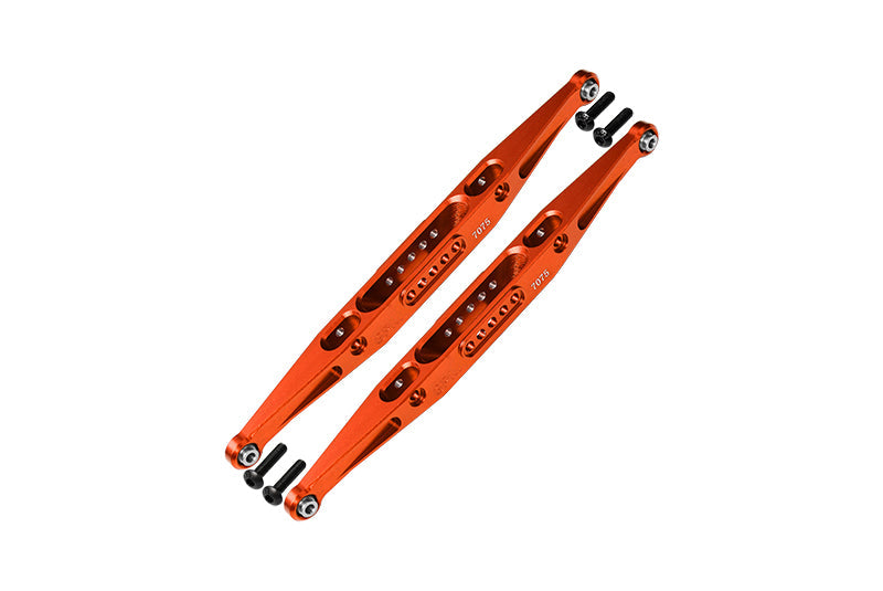 Aluminum 7075 Alloy Rear Lower Trailing Arms For LOSI 1:10 Baja Rey / Rock Rey / Hammer Rey U4 / Baja Rey 2.0 4x4 Upgrades - Orange