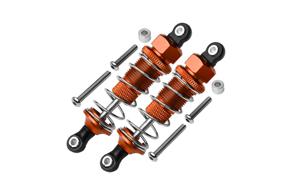 Aluminum Front Adjustable Plastic Ball Top 70mm Dampers For Tamiya RC 1/10 DT-03 - 1Pr Set Orange