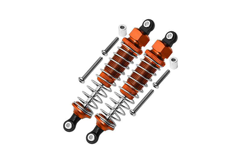 Tamiya DT-03 Aluminum Rear Adjustable Plastic Ball Top 90mm Damper - 1Pr Set Orange