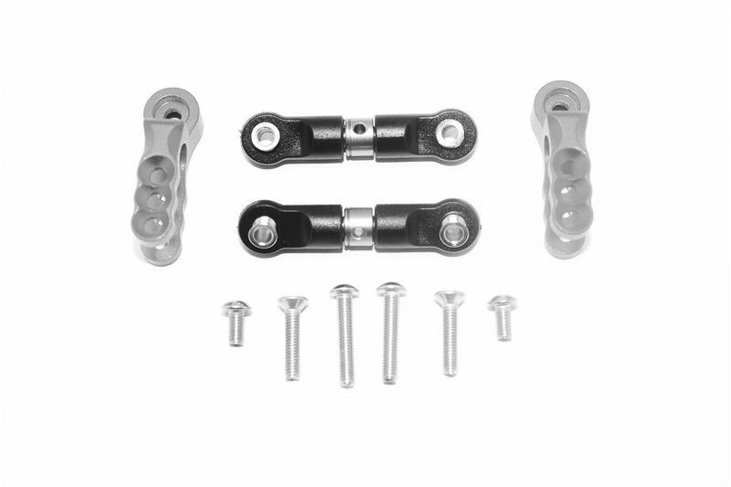 Traxxas E-Revo 2.0 VXL Brushless (86086-4) Aluminum Servo Horn With Stainless Steel Adjustable Steering Link - 4Pc Set Gray Silver