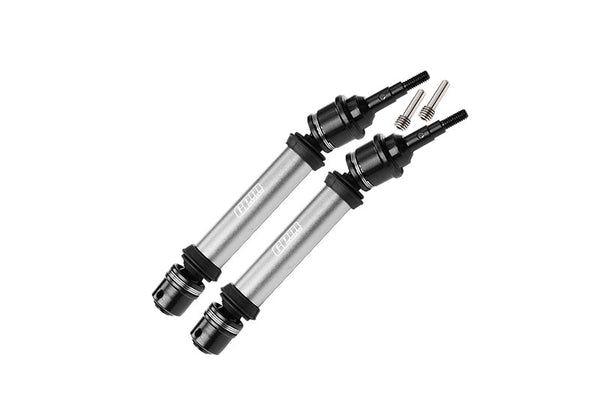 Medium Carbon Steel+ Aluminum 6061 Alloy Front Driveshaft Assembly With 6 mm Axle For Traxxas 1:10 Ford F-150 Raptor R / Rustler 4X4 / Slash 4X4 / Stampede 4X4 / Hoss 4x4 Upgrade Parts - Silver