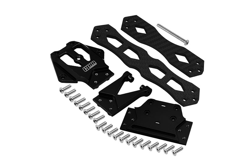 Losi 1/10 Lasernut U4 Tenacity LOS03028 Aluminium Alloy + Carbon Fiber Sub Chassis - 32Pc Set Black