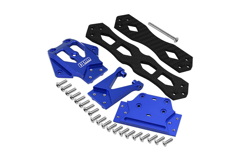 Losi 1/10 Lasernut U4 Tenacity LOS03028 Aluminium Alloy + Carbon Fiber Sub Chassis - 32Pc Set Blue