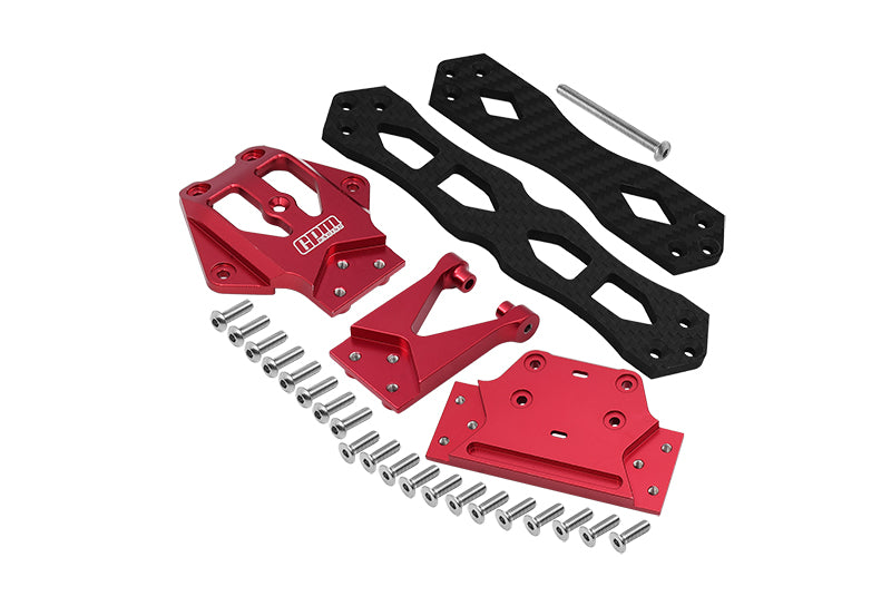 Losi 1/10 Lasernut U4 Tenacity LOS03028 Aluminium Alloy + Carbon Fiber Sub Chassis - 32Pc Set Red