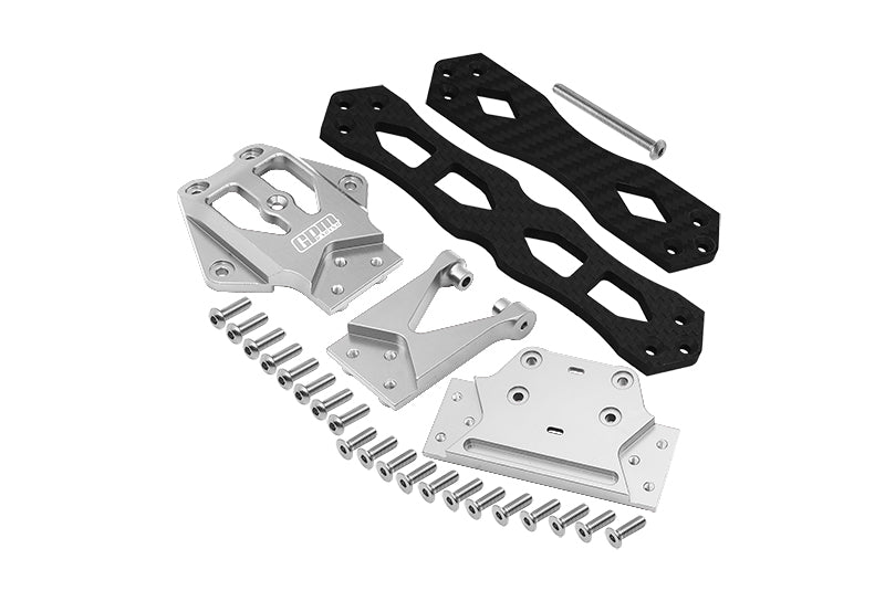 Losi 1/10 Lasernut U4 Tenacity LOS03028 Aluminium Alloy + Carbon Fiber Sub Chassis - 32Pc Set Silver