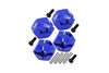 Aluminum Hex Adapters 7mm Thick For 1/10 Traxxas Ford GT 4-Tec 2.0 83056-4 / 4-Tec 3.0 93054-4 - 4Pc Set Blue