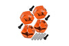 Aluminum Hex Adapters 7mm Thick For 1/10 Traxxas Ford GT 4-Tec 2.0 83056-4 / 4-Tec 3.0 93054-4 - 4Pc Set Orange