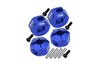 Aluminum Hex Adapters 8mm Thick For 1/10 Traxxas Ford GT 4-Tec 2.0 83056-4 / 4-Tec 3.0 93054-4 - 4Pc Set Blue