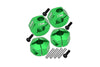 Aluminum Hex Adapters 8mm Thick For 1/10 Traxxas Ford GT 4-Tec 2.0 83056-4 / 4-Tec 3.0 93054-4 - 4Pc Set Green