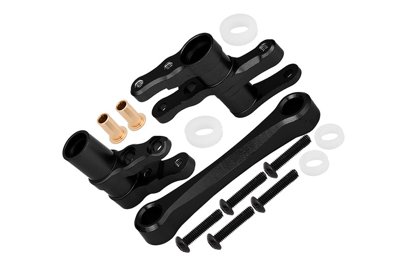 Aluminum Steering Assembly For 1/10 Traxxas Ford GT 4-Tec 2.0 83056-4 / 4-Tec 3.0 93054-4 - 1 Set Black