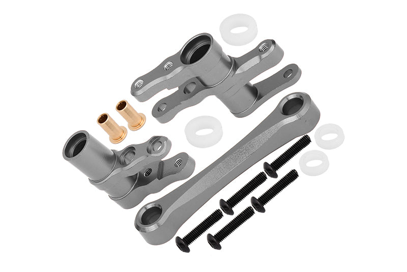 Aluminum Steering Assembly For 1/10 Traxxas Ford GT 4-Tec 2.0 83056-4 / 4-Tec 3.0 93054-4 - 1 Set Gray Silver