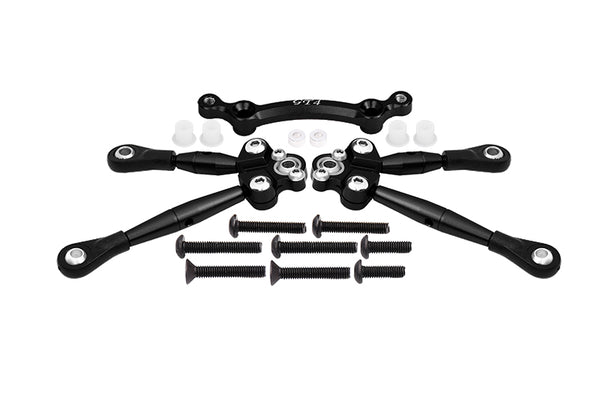 Aluminum Front Tie Rods With Stabilizer For C Hub For 1/10 Traxxas Ford GT 4-Tec 2.0 83056-4 / 4-Tec 3.0 93054-4 - 3Pc Set Black