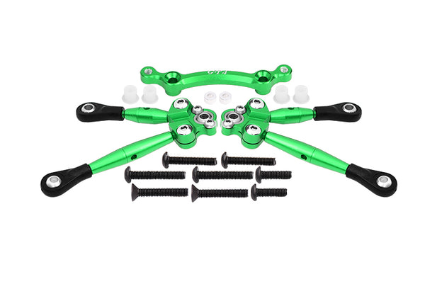 Aluminum Front Tie Rods With Stabilizer For C Hub For 1/10 Traxxas Ford GT 4-Tec 2.0 83056-4 / 4-Tec 3.0 93054-4 - 3Pc Set Green