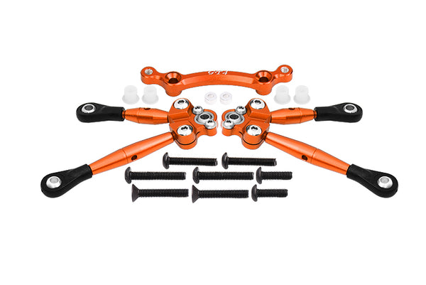 Aluminum Front Tie Rods With Stabilizer For C Hub For 1/10 Traxxas Ford GT 4-Tec 2.0 83056-4 / 4-Tec 3.0 93054-4 - 3Pc Set Orange