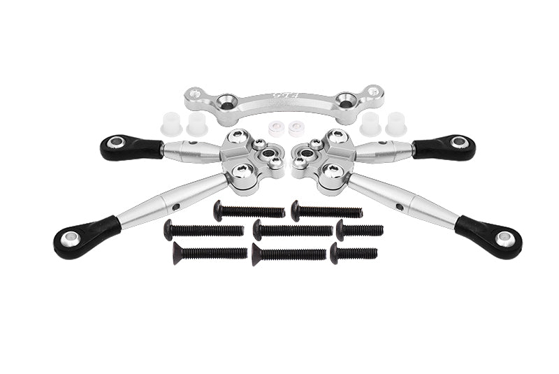 Aluminum Front Tie Rods With Stabilizer For C Hub For 1/10 Traxxas Ford GT 4-Tec 2.0 83056-4/4-Tec 3.0 93054-4 - Silver