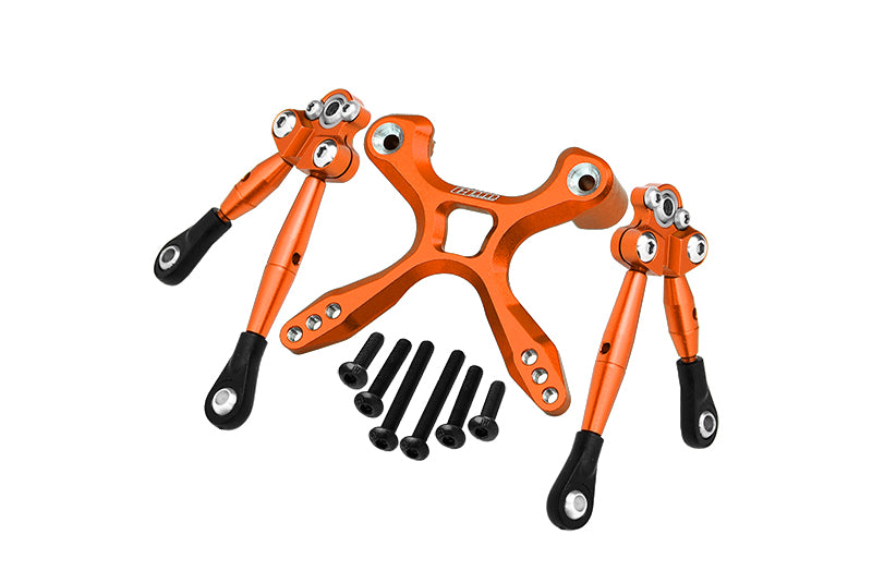 Aluminum Rear Tie Rods With Stabilizer Car Tie Rods For 1/10 Traxxas Ford GT 4-Tec 2.0 83056-4 / 4-Tec 3.0 93054-4 - 1 Set Orange