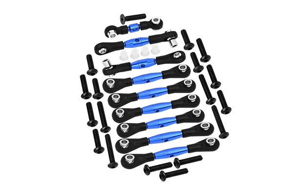 Aluminum Tie Rods For 1/10 Traxxas Ford GT 4-Tec 2.0 83056-4 / 4-Tec 3.0 93054-4 - 9Pc Set Blue