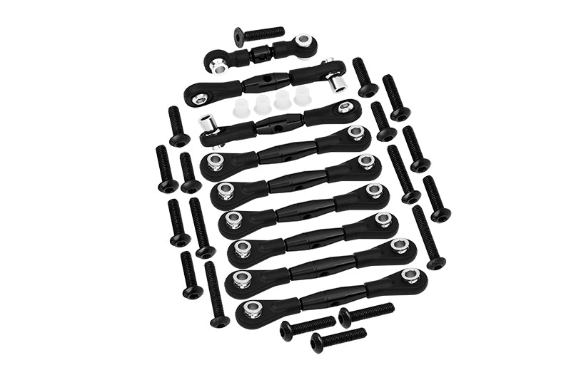 Aluminum Tie Rods For 1/10 Traxxas Ford GT 4-Tec 2.0 83056-4 / 4-Tec 3.0 93054-4 - 9Pc Set Black