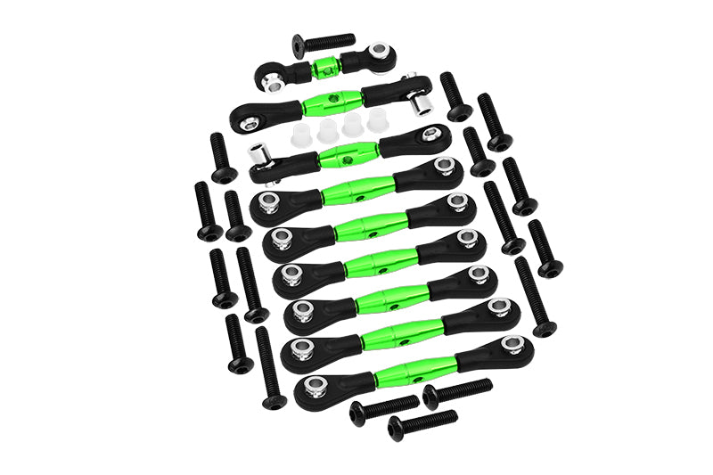 Aluminum Tie Rods For 1/10 Traxxas Ford GT 4-Tec 2.0 83056-4 / 4-Tec 3.0 93054-4 - 9Pc Set Green