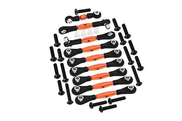 Aluminum Tie Rods For 1/10 Traxxas Ford GT 4-Tec 2.0 83056-4 / 4-Tec 3.0 93054-4 - 9Pc Set Orange