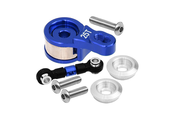 Aluminum Servo Saver With Aluminum Steering Link For 1/10 Traxxas Ford GT 4-Tec 2.0 83056-4 / 4-Tec 3.0 93054-4 - 6Pc Set Blue