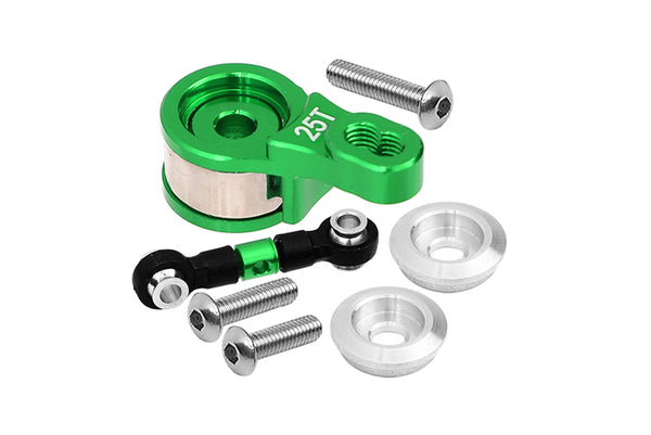 Aluminum Servo Saver With Aluminum Steering Link For 1/10 Traxxas Ford GT 4-Tec 2.0 83056-4 / 4-Tec 3.0 93054-4 - 6Pc Set Green