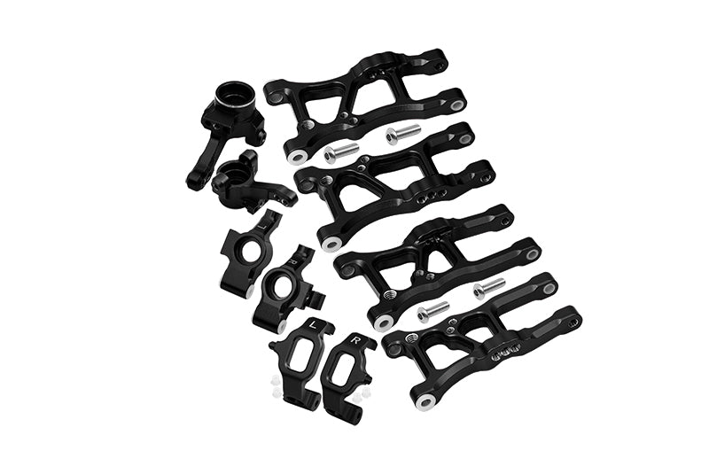 Traxxas Ford GT 4-Tec 2.0 (83056-4) Aluminum Front Lower Arms, Rear Lower Arms, Front+Rear Knuckle Arms, Front C Hubs Combo Packs - 18Pc Set Black