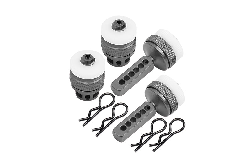 Traxxas Ford GT 4-Tec 2.0 (83056-4) Aluminum Front & Rear Magnetic Body Mount - 4Pc Set Gray Silver