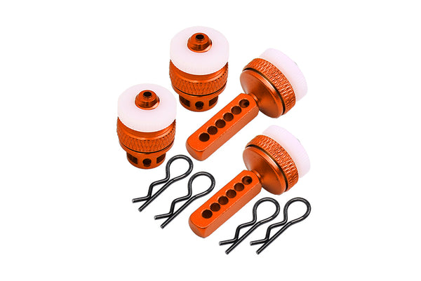 Traxxas Ford GT 4-Tec 2.0 (83056-4) Aluminum Front & Rear Magnetic Body Mount - 4Pc Set Orange