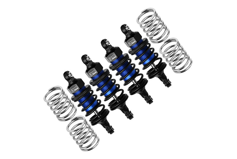 Aluminum 6061 Alloy Front (58mm) +Rear (60mm) Oil Filled Ultra Shocks For Traxxas 1:10 Ford GT 4-TEC 2.0 / 4-TEC 3.0 Chevrolet Corvette Stingray / Ford Mustang GT / Toyota GR Supra GT4 - Blue