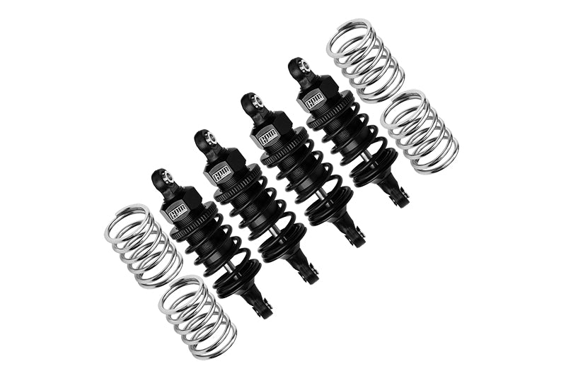 Aluminum 6061 Alloy Front (58mm) +Rear (60mm) Oil Filled Ultra Shocks For Traxxas 1:10 Ford GT 4-TEC 2.0 / 4-TEC 3.0 Chevrolet Corvette Stingray / Ford Mustang GT / Toyota GR Supra GT4 - Black