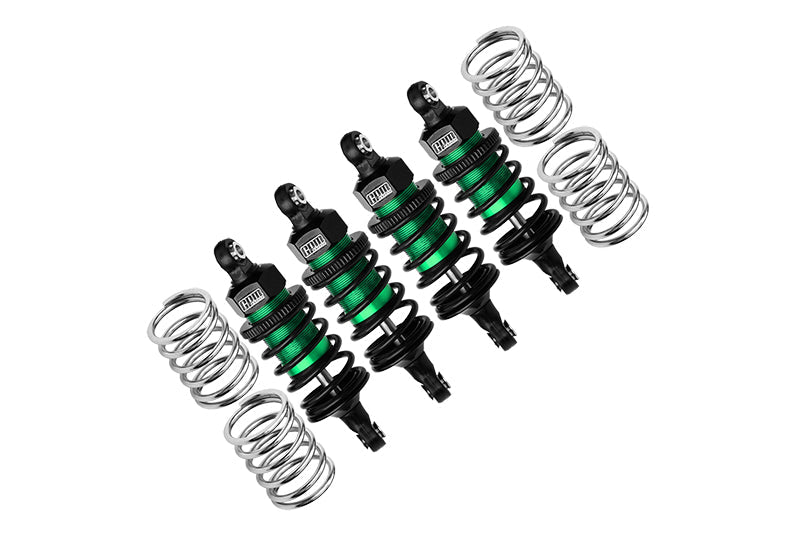 Aluminum 6061 Alloy Front (58mm) +Rear (60mm) Oil Filled Ultra Shocks For Traxxas 1:10 Ford GT 4-TEC 2.0 / 4-TEC 3.0 Chevrolet Corvette Stingray / Ford Mustang GT / Toyota GR Supra GT4 - Green