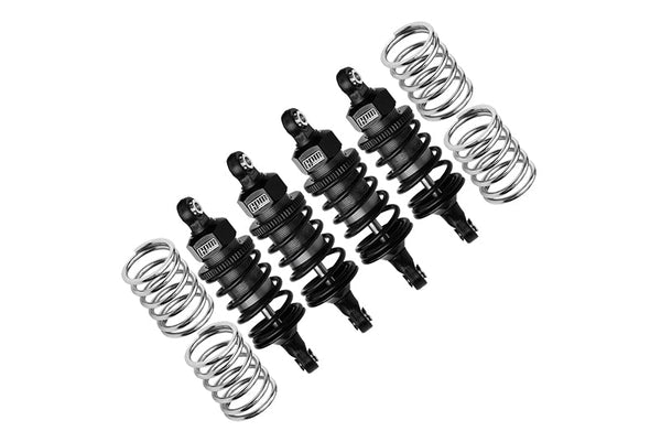 Aluminum 6061 Alloy Front (58mm) +Rear (60mm) Oil Filled Ultra Shocks For Traxxas 1:10 Ford GT 4-TEC 2.0 / 4-TEC 3.0 Chevrolet Corvette Stingray / Ford Mustang GT / Toyota GR Supra GT4 - Gray Silver