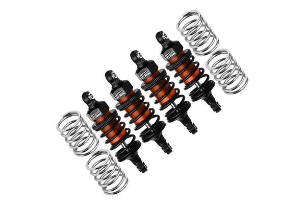 Aluminum 6061 Alloy Front (58mm) +Rear (60mm) Oil Filled Ultra Shocks For Traxxas 1:10 Ford GT 4-TEC 2.0 / 4-TEC 3.0 Chevrolet Corvette Stingray / Ford Mustang GT / Toyota GR Supra GT4 - Orange