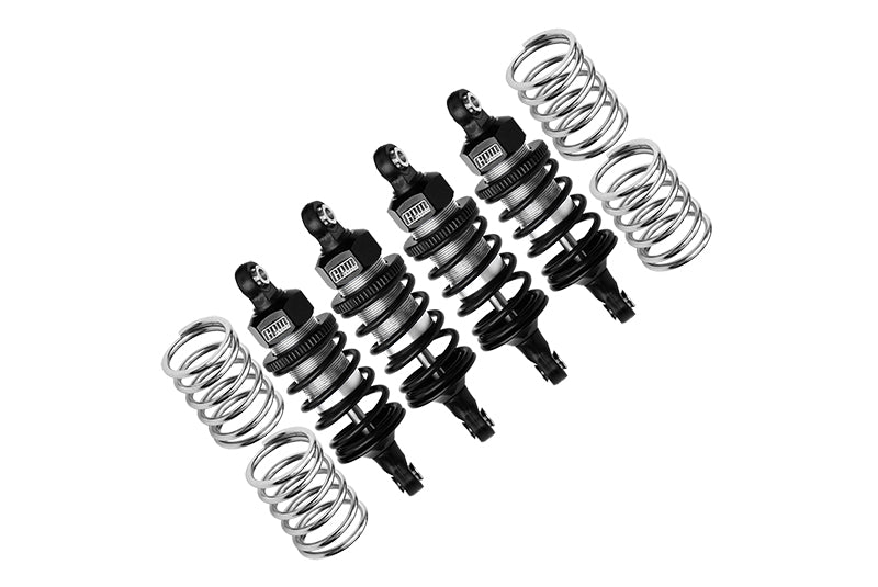 Aluminum 6061 Alloy Front (58mm) +Rear (60mm) Oil Filled Ultra Shocks For Traxxas 1:10 Ford GT 4-TEC 2.0 / 4-TEC 3.0 Chevrolet Corvette Stingray / Ford Mustang GT / Toyota GR Supra GT4 - Silver