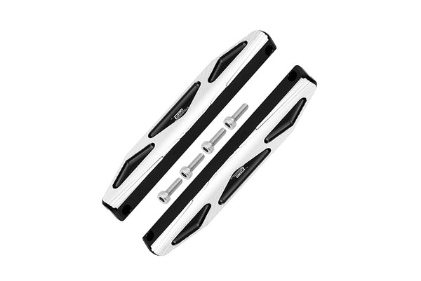 Aluminum Chassis Nerf Bars (Silver Inlay A Version) For Traxxas HOSS 4X4 VXL 90076-4 - 6Pc Set Black