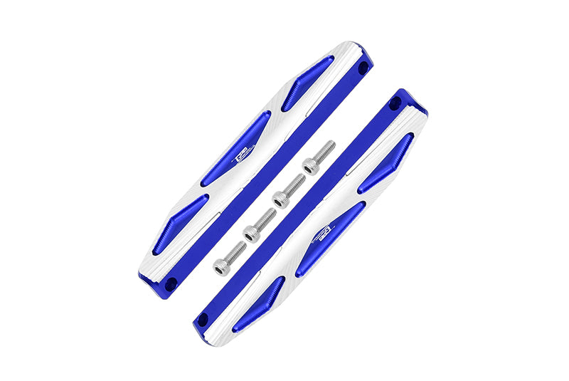 Aluminum Chassis Nerf Bars (Silver Inlay A Version) For Traxxas HOSS 4X4 VXL 90076-4 - 6Pc Set Blue