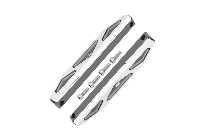 Aluminum Chassis Nerf Bars (Silver Inlay A Version) For Traxxas HOSS 4X4 VXL 90076-4 - 6Pc Set Gray Silver