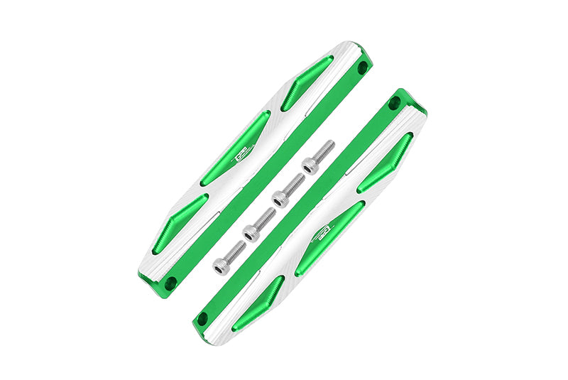 Aluminum Chassis Nerf Bars (Silver Inlay A Version) For Traxxas HOSS 4X4 VXL 90076-4 - 6Pc Set Green