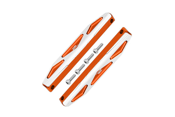 Aluminum Chassis Nerf Bars (Silver Inlay A Version) For Traxxas HOSS 4X4 VXL 90076-4 - 6Pc Set Orange