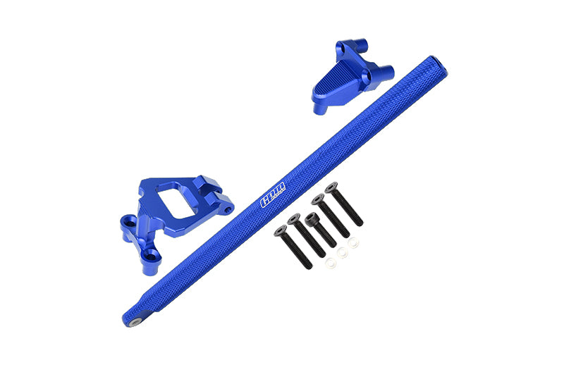 Aluminum Center Brace Bar & Mount For 1/10 Traxxas HOSS 4X4 VXL 90076-4 - 11Pc Set Blue