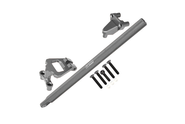 Aluminum Center Brace Bar & Mount For 1/10 Traxxas HOSS 4X4 VXL 90076-4 - 11Pc Set Gray Silver