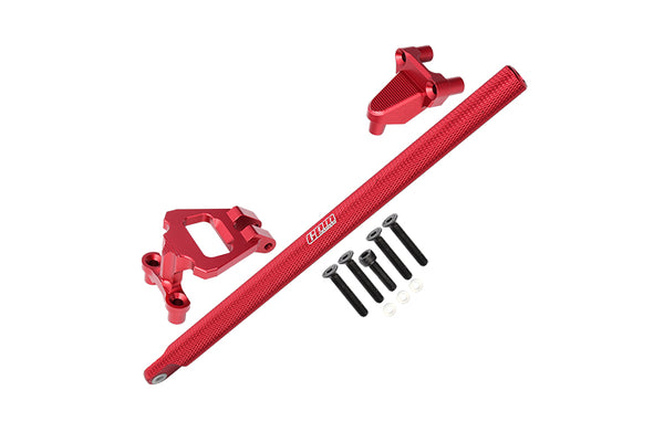 Aluminum Center Brace Bar & Mount For 1/10 Traxxas HOSS 4X4 VXL 90076-4 - 11Pc Set Red