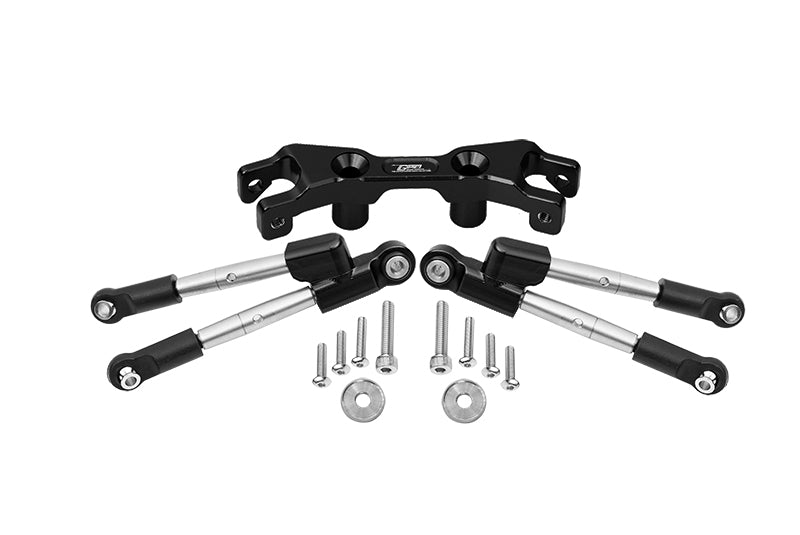 Aluminum Rear Tie Rods With Stabilizer For 1/10 Traxxas HOSS 4X4 VXL 90076-4 - 13Pc Set Black