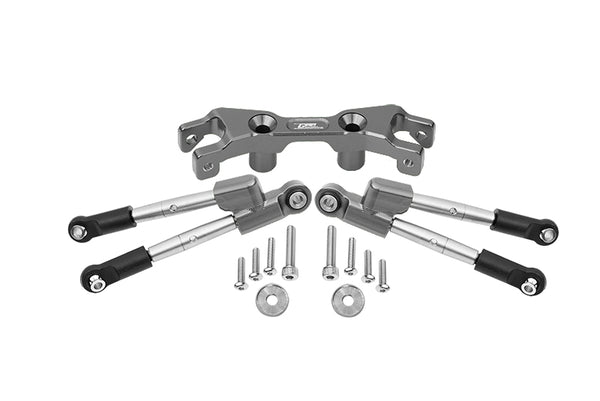 Aluminum Rear Tie Rods With Stabilizer For 1/10 Traxxas HOSS 4X4 VXL 90076-4 - 13Pc Set Gray Silver