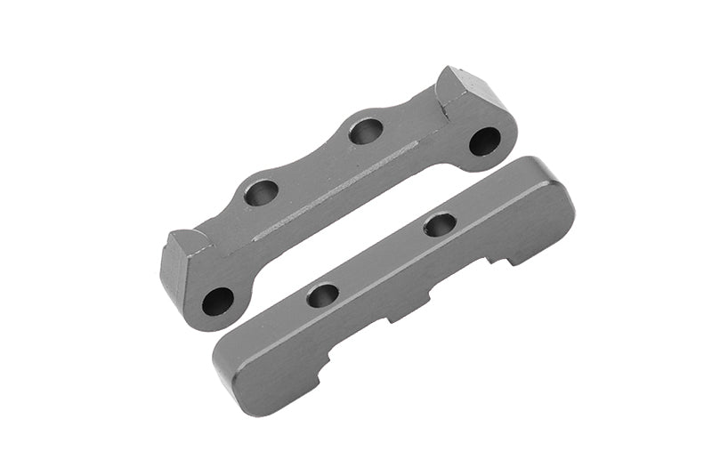 Losi 1/18 Mini-T 2.0 2WD Stadium Truck Aluminum Rear Lower Suspension Arm Mount - 2Pc Set Gray Silver