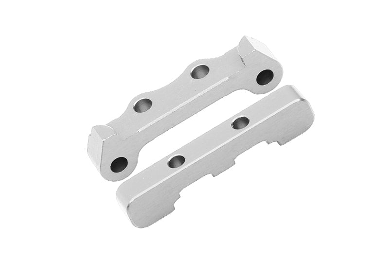 Losi 1/18 Mini-T 2.0 2WD Stadium Truck Aluminum Rear Lower Suspension Arm Mount - 2Pc Set Silver