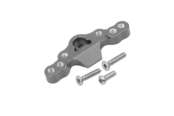 Losi 1/18 Mini-T 2.0 2WD Stadium Truck Aluminum Stabilizing Mount For Front Upper Arm Tie Rods - 1Pc Set Gray Silver