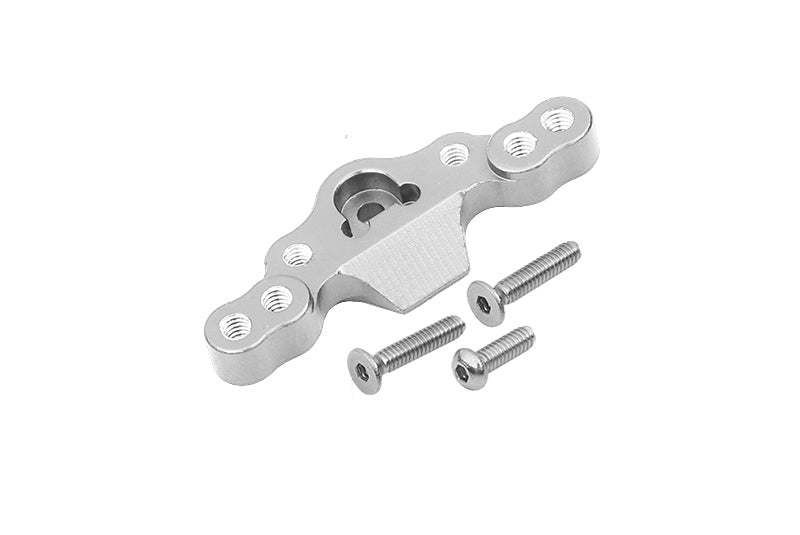 Losi 1/18 Mini-T 2.0 2WD Stadium Truck Aluminum Stabilizing Mount For Front Upper Arm Tie Rods - 1Pc Set Silver