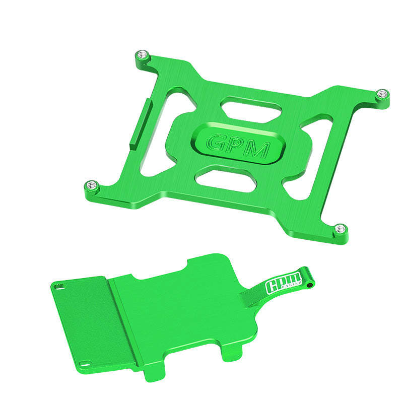 Aluminum 7075 Alloy Battery Holder & Electronics And Receiver Mounting Plate For LOSI 1/24 Micro-B 2WD Buggy RTR-LOS00007 Upgrades - Green